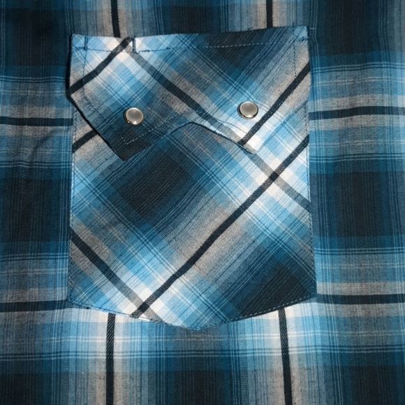 Ely Cattleman Turquoise Plaid Short Sleeve Shirt L‎ - Picture 2 of 7